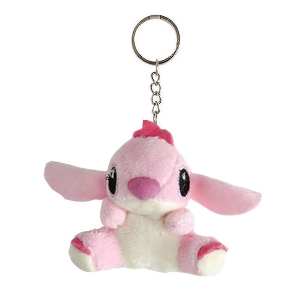 Lilo & Stitch - Par nøglering, plys, tegneserie, charme, sød, anime dukke, kærestegave  (FMY) One-Size Blue