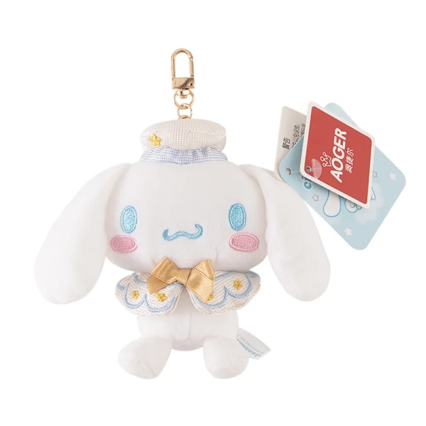 Sanrio Vitguld Kuromi My Melody Hellokitty Cinnamoroll Plysch Hänge Skolväska Ryggsäck Fyllda Nyckelringar Bil Plysch Hänge (FMY) Cinnamoroll