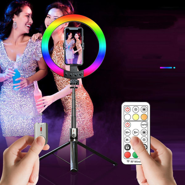 Selfie Stick lett med strekkbart stativ fylllys Selfie Ring Light (FMY)