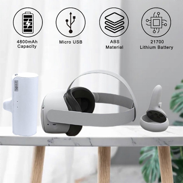 5000mAh Batteripaket Power Bank för Oculus Quest 2 Tillbehör Batteripaket (FMY)