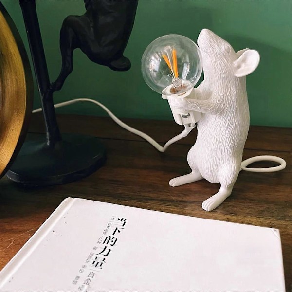 Moderne USB Muse Lampe LED Nattlampe Hjem Rom Skrivebord Nattbordslampe Hjem Rom Dekor Belysning Skrivebordslampe Bordlampe Anheng (FMY) Black A USB Plug