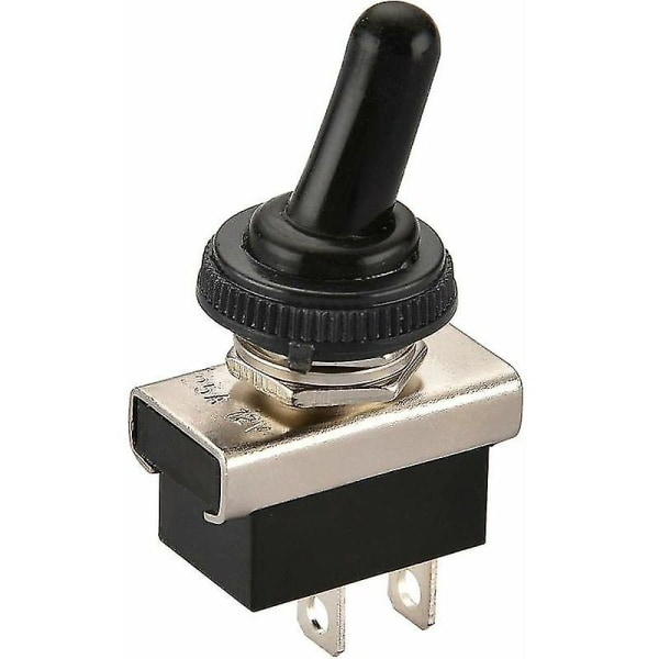 Metal Flip Vippebryter 12v 25a Spst On/Off 2 Posisjon 2 Pin For Car Dash Light Med vanntett hette (FMY)