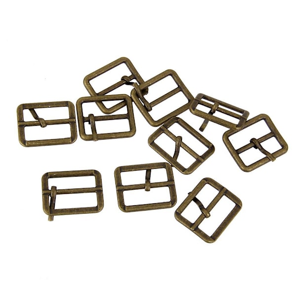 Metallrullspännen Rektangel Tri-glide Spänne Brons 25mm  (FMY)