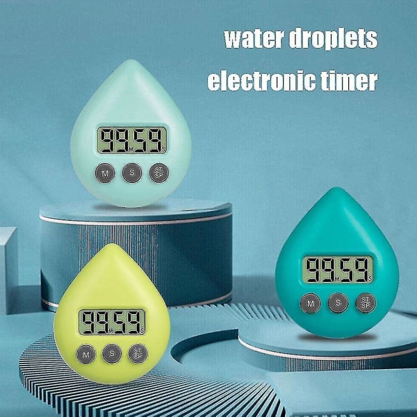 Digital dusjklokke med timer, vanntett timer med alarm og sugekopp  (FMY) Blue