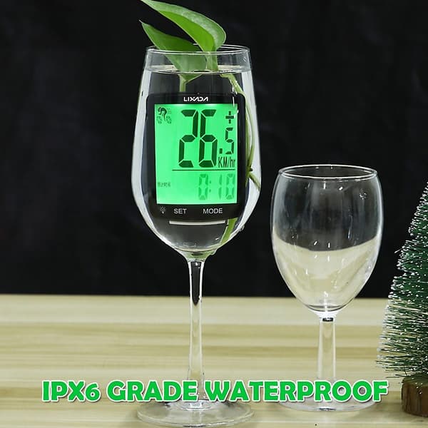 LIXADA Trådløs Sykkelcomputer Multifunksjonell LCD-skjerm Sykkelcomputer Terrengsykkel Speedometer White Backlight