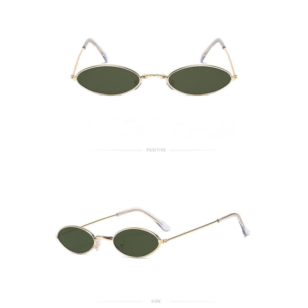 Vintage ovala solglasögon Små ovala solglasögon Mini Vintage Snygga runda glasögon För Kvinnor Flickor Män-grön (FMY)