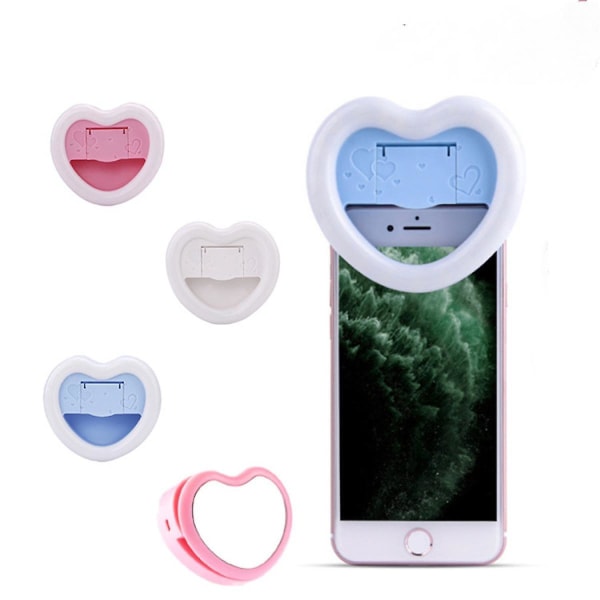 Genopladeligt Justerbart Selfie Ring Light Love Shape Led Fyld Light Til Smart Phone (FMY)