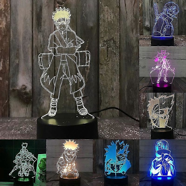 3D natlys Naruto-teamet hvirvel Naruto Sasuke Sakura karakter lysdiode natlys (FMY) D