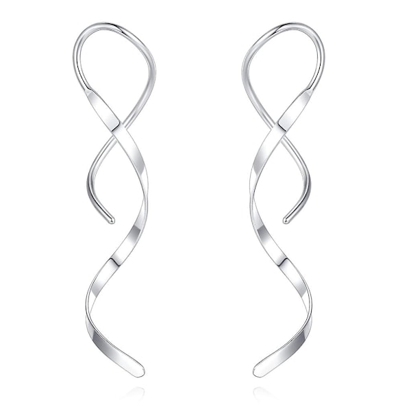 Spiral Tofs Örhängen Lång Stil Örhängen Spiral Öronlinje Spiral Örhängen (FMY) Silver