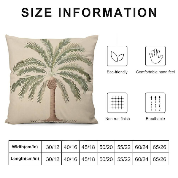 PillowKhaki Trooppinen kookospalmu tyynynpäällinenKoristetyyny sohvalle sängylle tuolille ulkotiloihin zx53  (FMY) 18x18in 45x45cm