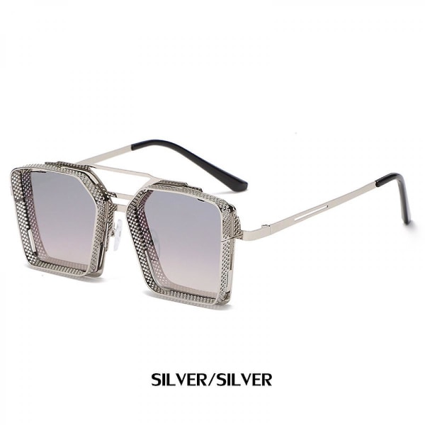 Firkantede overdimensionerede solbriller til kvinder Mænd Flat Top Fashion Shades (FMY)