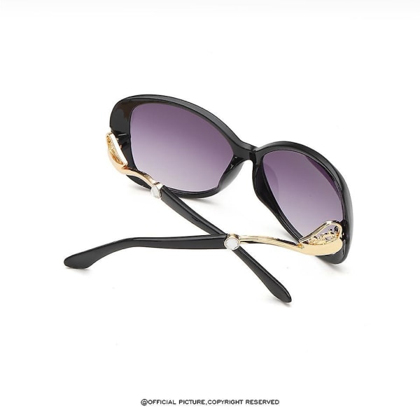 Aveki Vintage Cat's Eye solbriller for kvinner 100 % UV-beskyttelse Klassisk retro designerstil, svart (FMY)
