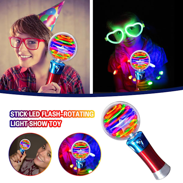 Lysende Ball-Lekepinne for Barn med LED-Blinkende og Roterende Lys Show (FMY) Multi-color