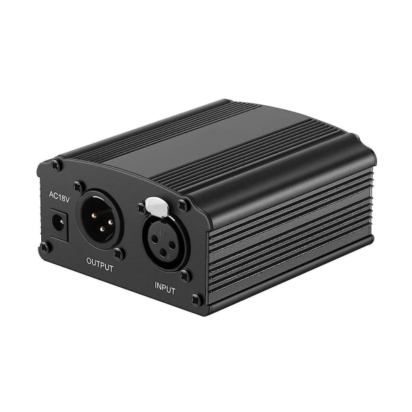 48v Phantom Power Bm 800 Mikrofonforsyning Med Adapter Xlr Lydkabel Til Enhver Musikk Opptak (FMY) Black