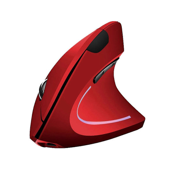 Trådlös vertikal ergonomisk mus för högerhänta, laddningsbar, 1600 dpi, 2,4 GHz (FMY) Red