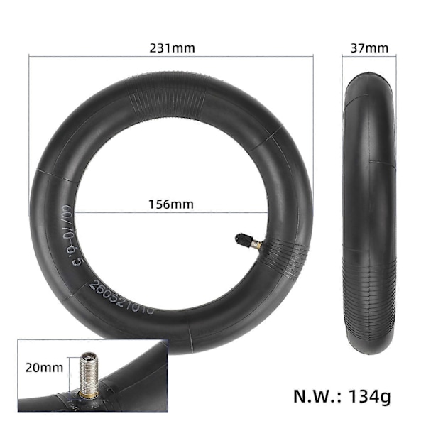 Innerslange for G30 Elektrisk Sparkesykkel 60/70-6.5\" Gummi Innerslange med Dyse (FMY)