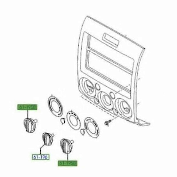 Ford Ranger Pk 2009-2011 Lämmittimen Ohjausnupit (3 Kpl) Ub9b61195  (FMY)