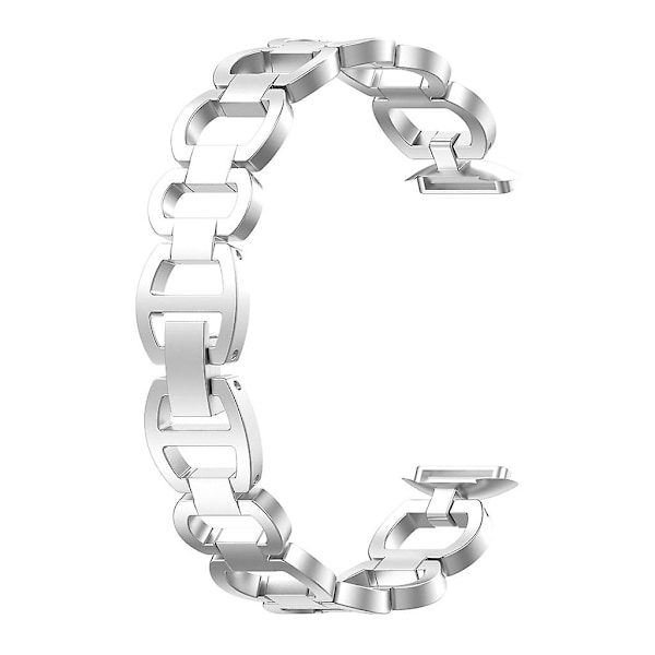 Anti-förlust armband för Fitbit-Luxe, justerbart sportband i metall, klockarmband (FMY) Silver