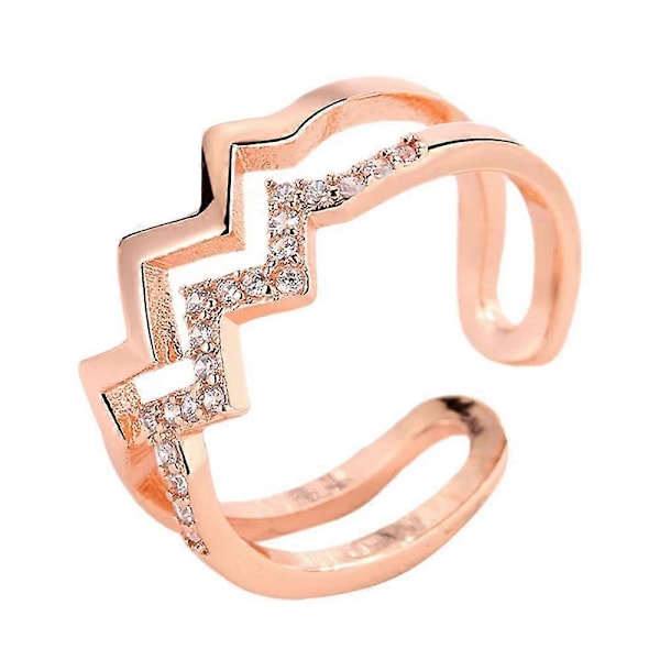 Tyttärelle - Korkeuksien ja matalien aaltojen säädettävät avorenkaat naisille (FMY) Rose Gold