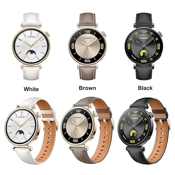 18mm Äkta Läder Klockarmband För Huawei Watch GT 4 (FMY) Black