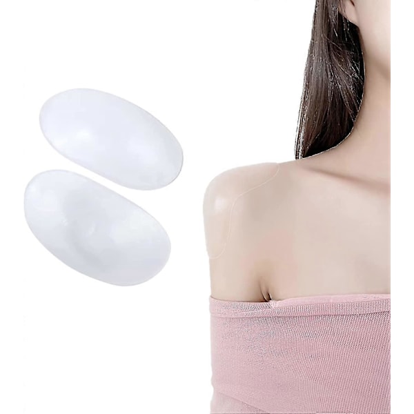 Silikon Skulderputer, Usynlige Pustende Skulderstroppputer Antislipp Push-up Puter, Gjenbrukbare Limskulderforsterkere - 2 Par (FMY) 2Pairs Transparent