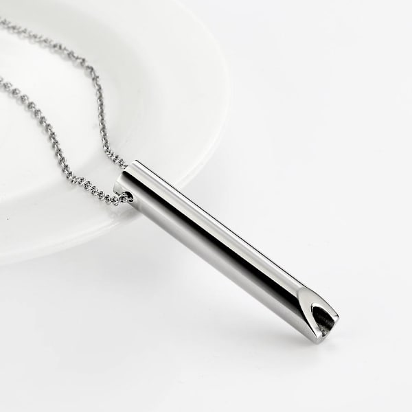 Ångest Halsband, 6cm Hänge Minska Stress Andnings Halsband Halsband Avslappnande Muskler För Hem För Män Kvinnor  (FMY) silver