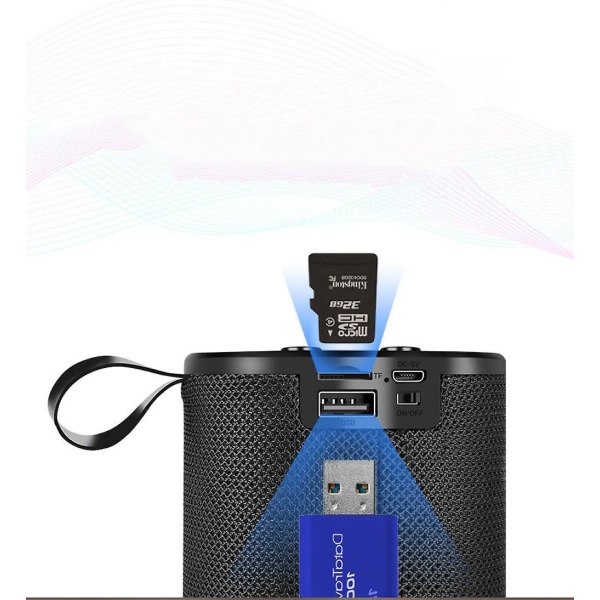 Bluetooth kaiutin - Loud 360 HD Surround Sound, 3w Stereo, Ipx6-vedenpitävä, 6h akkukäyttöinen kannettava kaiutin, langaton kaksoispariliitos (FMY)