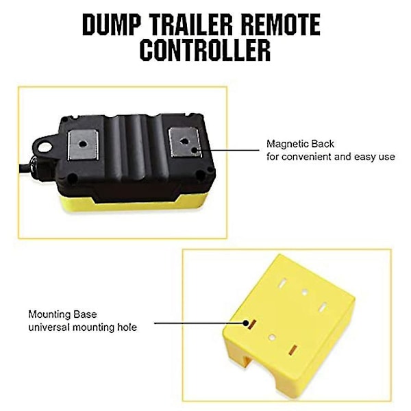 3-leder fjernbetjeningskontakt til tiptrailere til 12V DC enkeltvirkende hydraulisk pumpe tiptrailer til løft og aflæsning LANG (FMY)