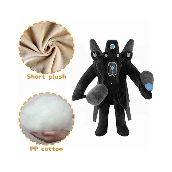 Skibidi Toilet Toy Plys, speakerman Plys Horror Game Fyldte Plysdyr Dukker Legetøj Samleobjekter Gaver  (FMY) Black