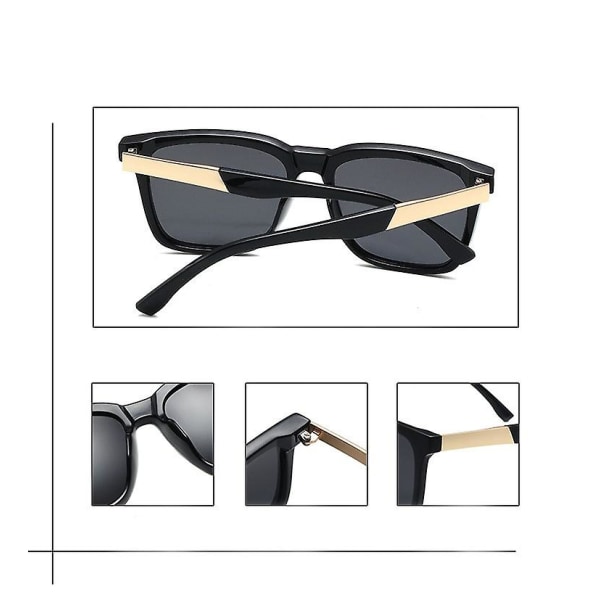 Wekity Damer i överdimensionerade fyrkantiga solglasögon Klassiskt mode för män, stor metallram Vintage solglasögon Uv400 (FMY)