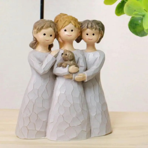 Tre Søstre Statu Vennskapsstatu Harpiks Søsterfigur For Bestevenn Kvinne Samling Kunst Håndverk Bordskulptur For (FMY)
