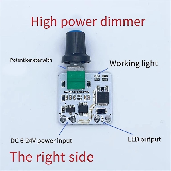 Led Constant Voltage Dimmer Board Kontrolmodul Bordlampe Trinløs Knop Potentiometer Live Fill Light Dimmer Modul,a (FMY)