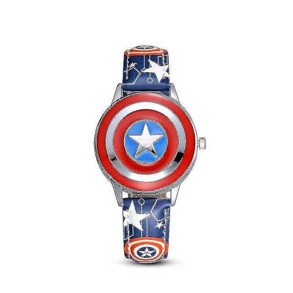 Marvel Avengers Superhelt Iron Man Captain America Kvartsur Kids Flip Case Ur Gift (FMY) Captain America