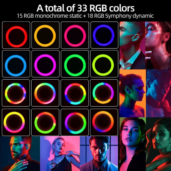 10 tommer Fyld Light Set Rgb Light Stand Selfie Ring Light Led Seven Color Beauty Fill Light (FMY)