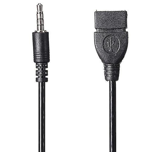 3,5 mm hanljud aux-in-jack till USB 2.0 typ A hona Otg-omvandlarkabel (FMY)