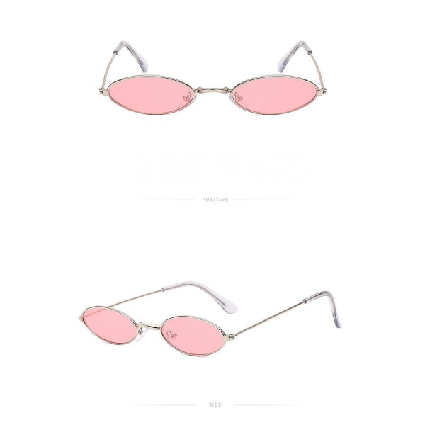 Vintage ovale solbriller Små ovale solbriller Mini Vintage stilfulde runde briller til kvinder Piger Mænd-sort (FMY)