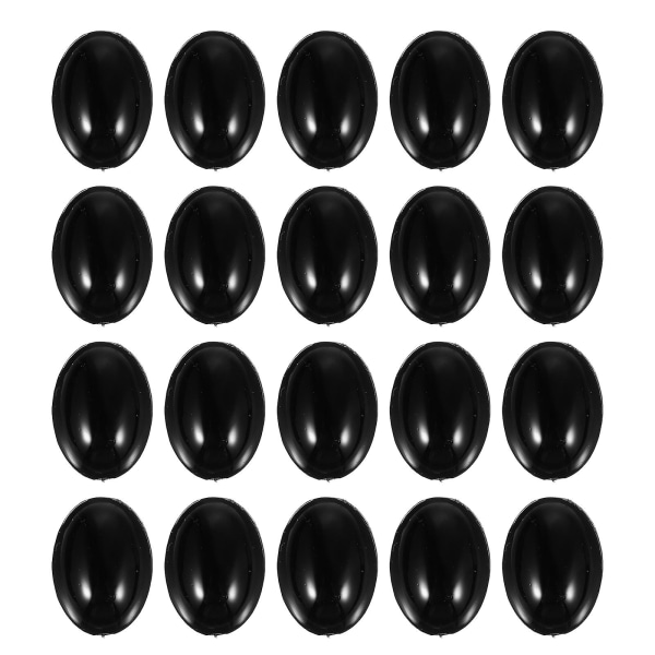 100pcs Black Plastic Oval Safety Eyes and Noses for Bear Doll DIY (FMY) Black 1.5X1X0.2CM