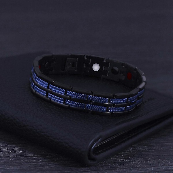 1 stk Mænds Mode Aftagelig Titanium Stål Magnet Magnetisk Terapi Armbånd Til Sundhedspleje Anti- (FMY) Gold Silver