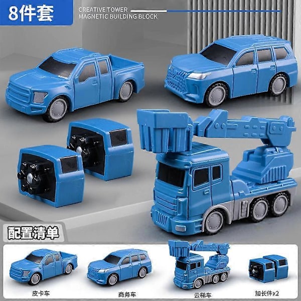 Magneettiset Muuntautuvat Tekniset Autot Koottavat Lelut (FMY) City 8 pieces