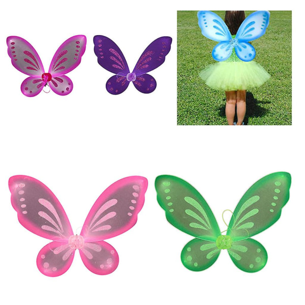 For Butterfly Fairy Wing Til Butterfly Wing Dress Up Fødselsdagsfest Favors Kostume Halloween Angel Wing For Kids Party S (FMY)