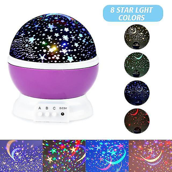 Galaxy Projektor Stjerneklar Himmel Roterende Led Natlampe Planetarium Børneværelse Stjerne Natlys Månelys Børnegave Lampe,hww  (FMY) Purple