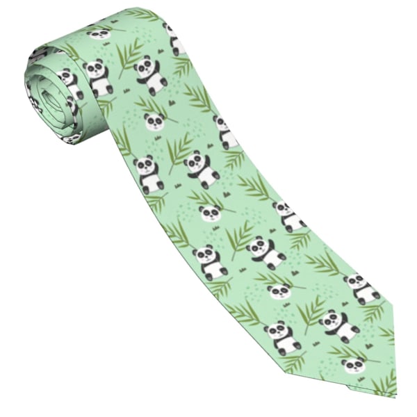 Panda og bambusblader mønster Herre slips Mote slips Slanke slips Gaver til bryllup, brudgom, forretningsfest  (FMY)