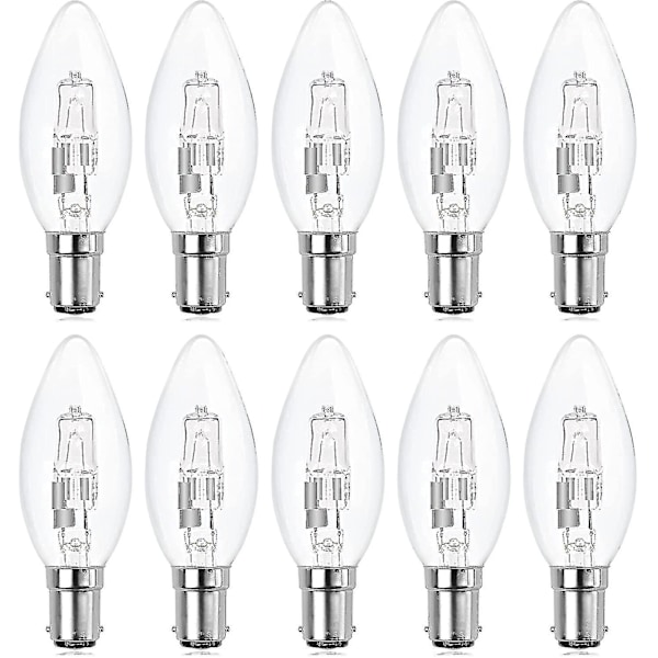 10-pakke B15d Halogenpærer, Dimmbare 42w C35 Halogen Lyspærer 42w B15d Øko Halogenpærer B15d Lyspærer Små Bajonett (FMY)