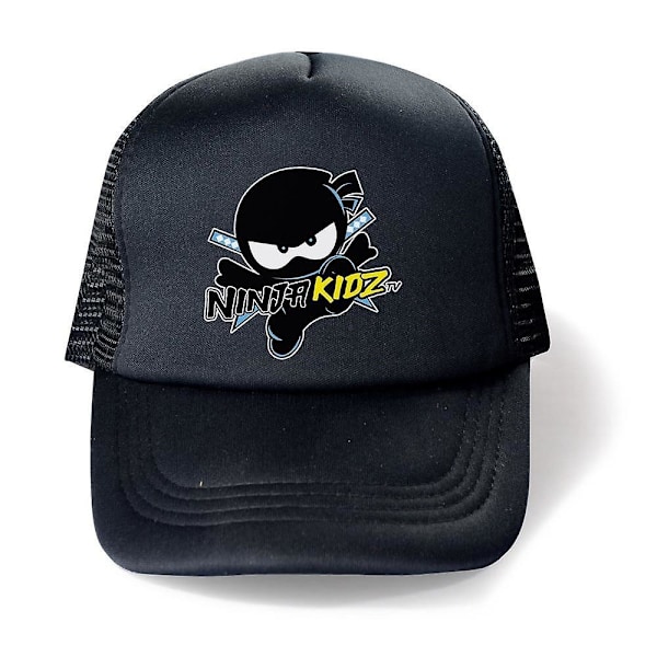 Ninja Kidz TV Mesh Baseball Cap for Kids - Justerbar Snapback - Pustende Solhatt - Sommergave (FMY) Black