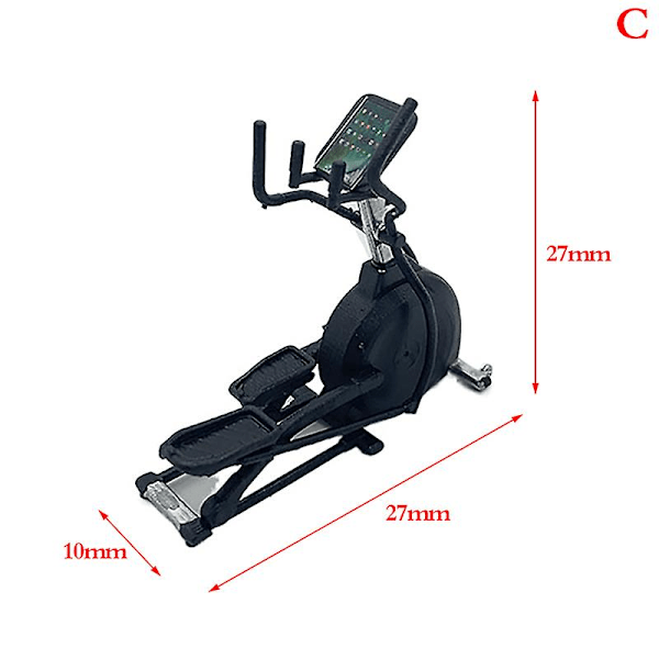 1:60 mittakaavan nukkekodin juoksumatto Miniatyyrikalusteet Nukkekodin juoksukone (FMY) Black C