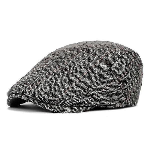 Midaldrende og Ældre Spidset Kasket Justerbar Klassisk Beret Flad Hat (grå)  (FMY) grey