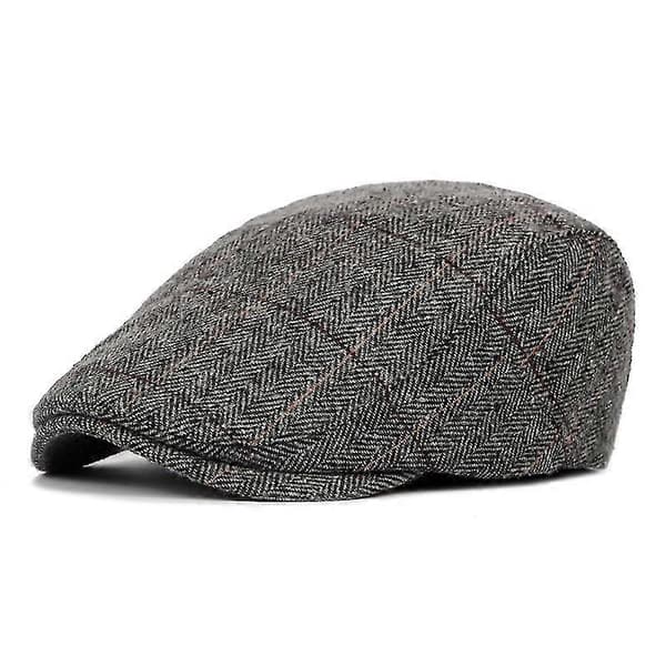 Middelaldrende og eldre Toppet Caps Justerbar Klassisk Beret Flat Hat (grå)  (FMY) grey