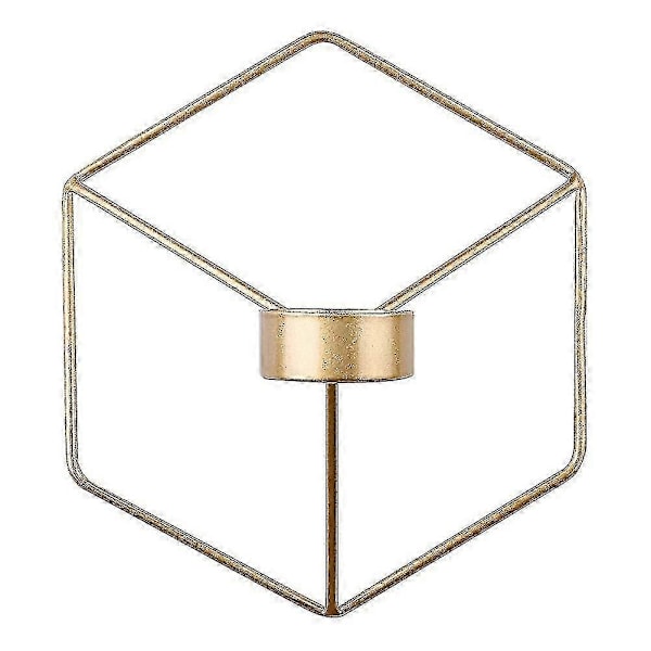 Nordisk stil 3D geometrisk ljusstake i metall, väggljusstake, heminredning, prydnad (FMY) gold