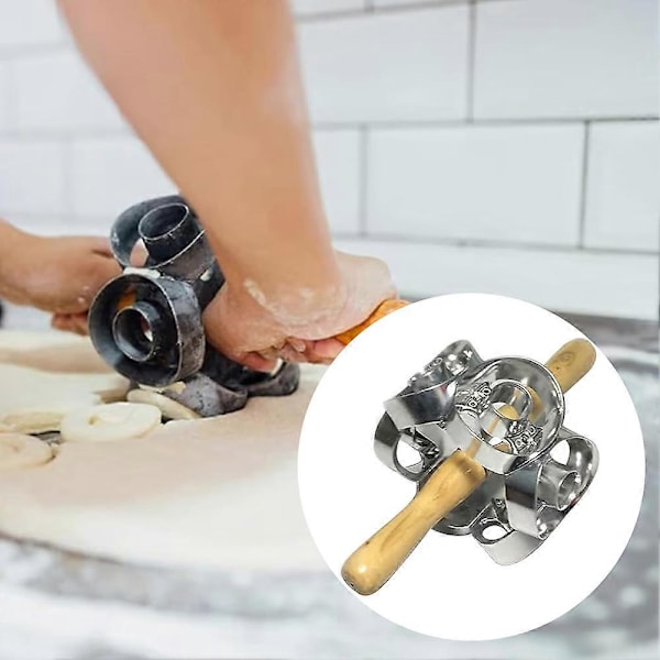 Roterende Donut Cutter Rask Mattrygg Dough Baking Roller Praktisk Donut Maker for Bakerier Hjem (FMY) B