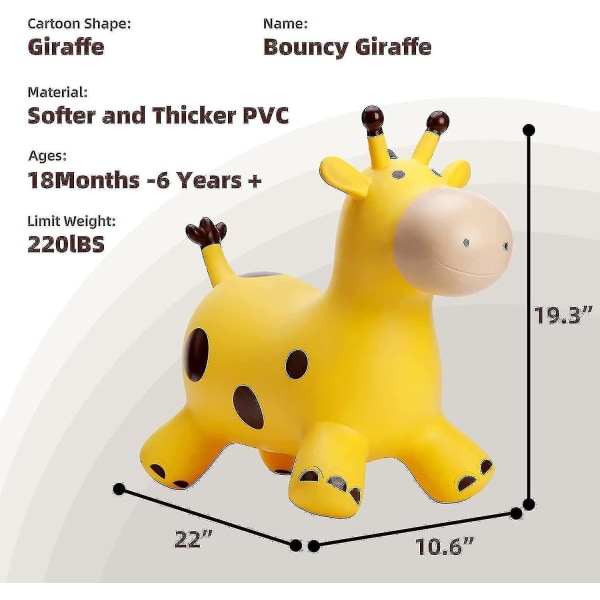 Babe Fairy Giraffe Hopper Hopper For Småbarn-hoppende Horse Bouncy (FMY) Bouncy Giraffe Yellow